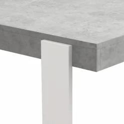 Table haute de bar effet béton et blanc 113 cm*IDMarket