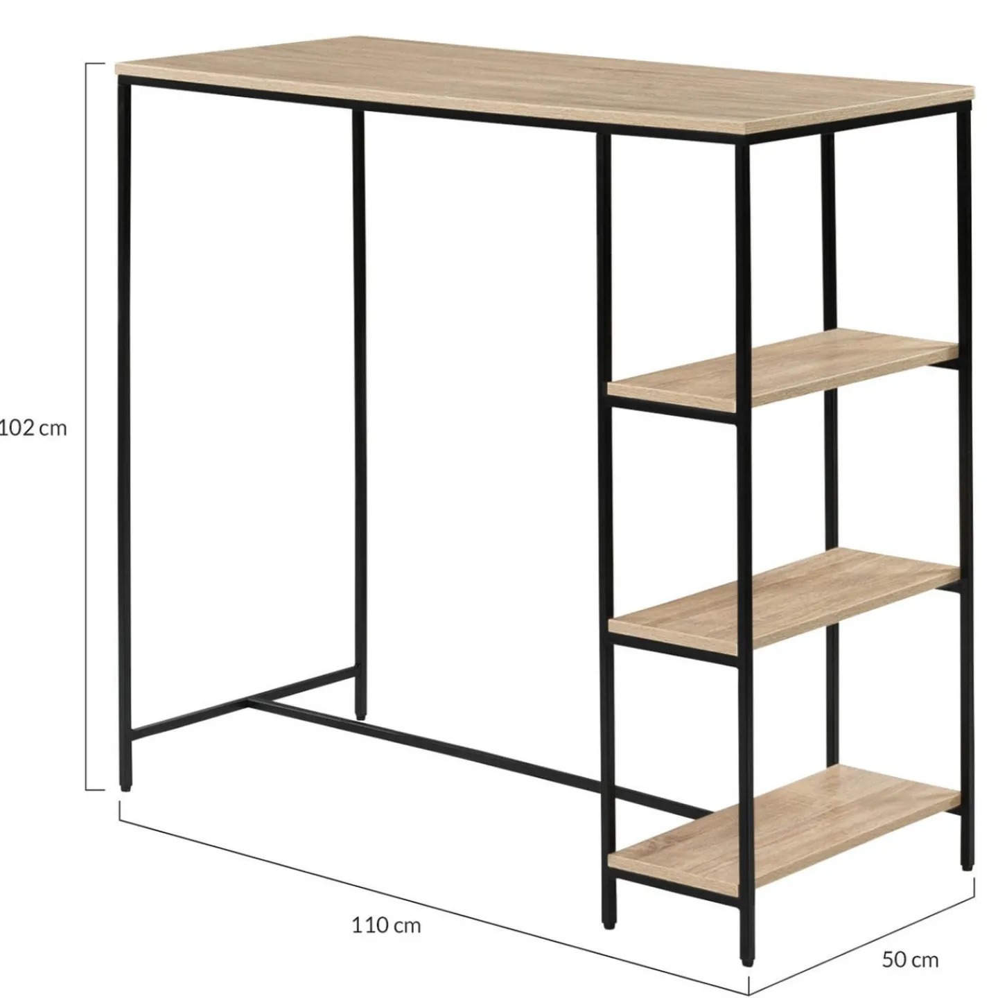 Table haute industrielle avec étagères*IDMarket Online