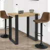 Table haute mange debout noir et bois 113 cm*IDMarket
