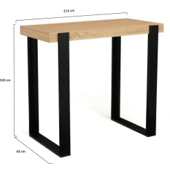 Table haute mange debout noir et bois 113 cm*IDMarket