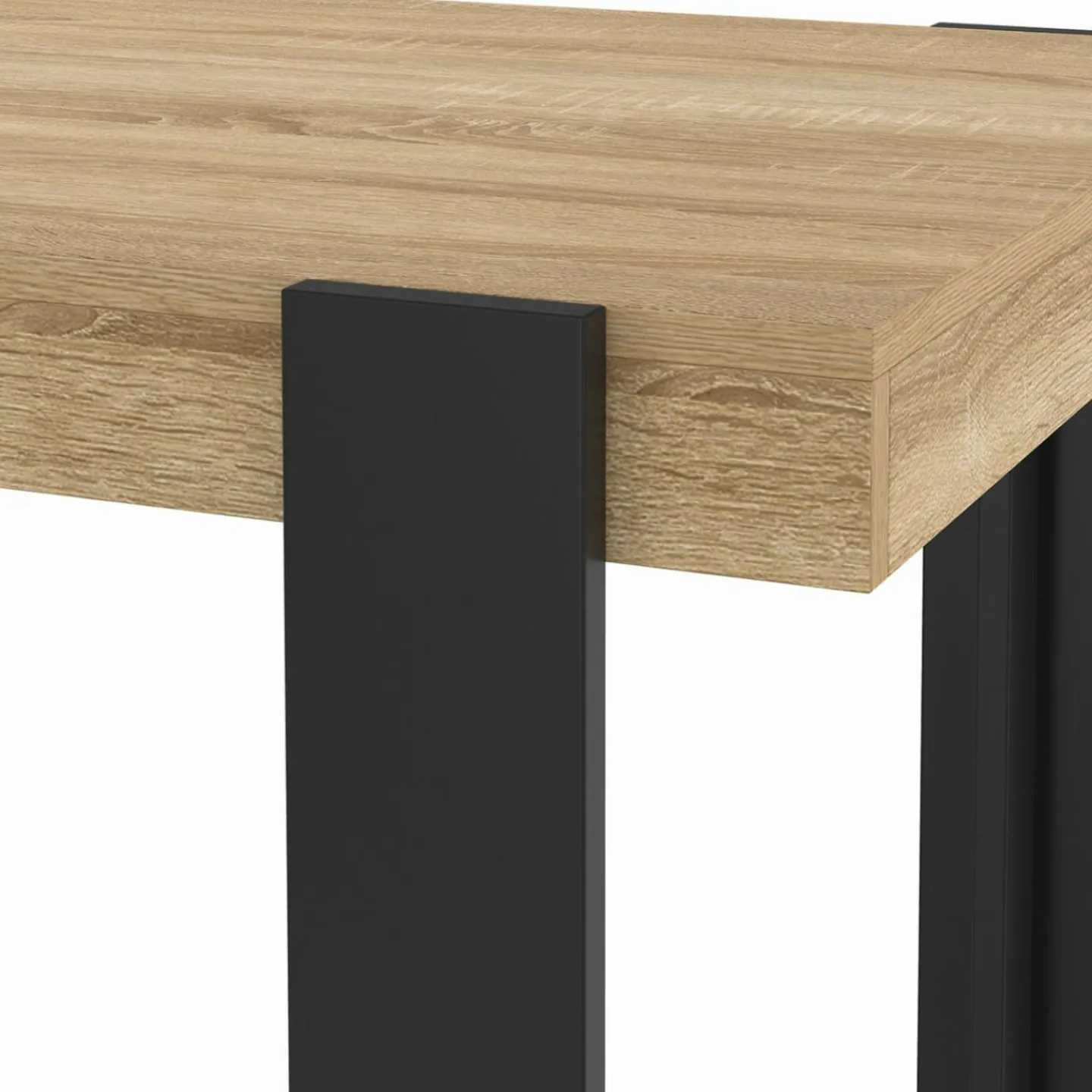 Table haute mange debout noir et bois 113 cm*IDMarket