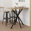 Table haute mange debout recangulaire bois et métal noir pied araignée 100 cm*IDMarket Discount