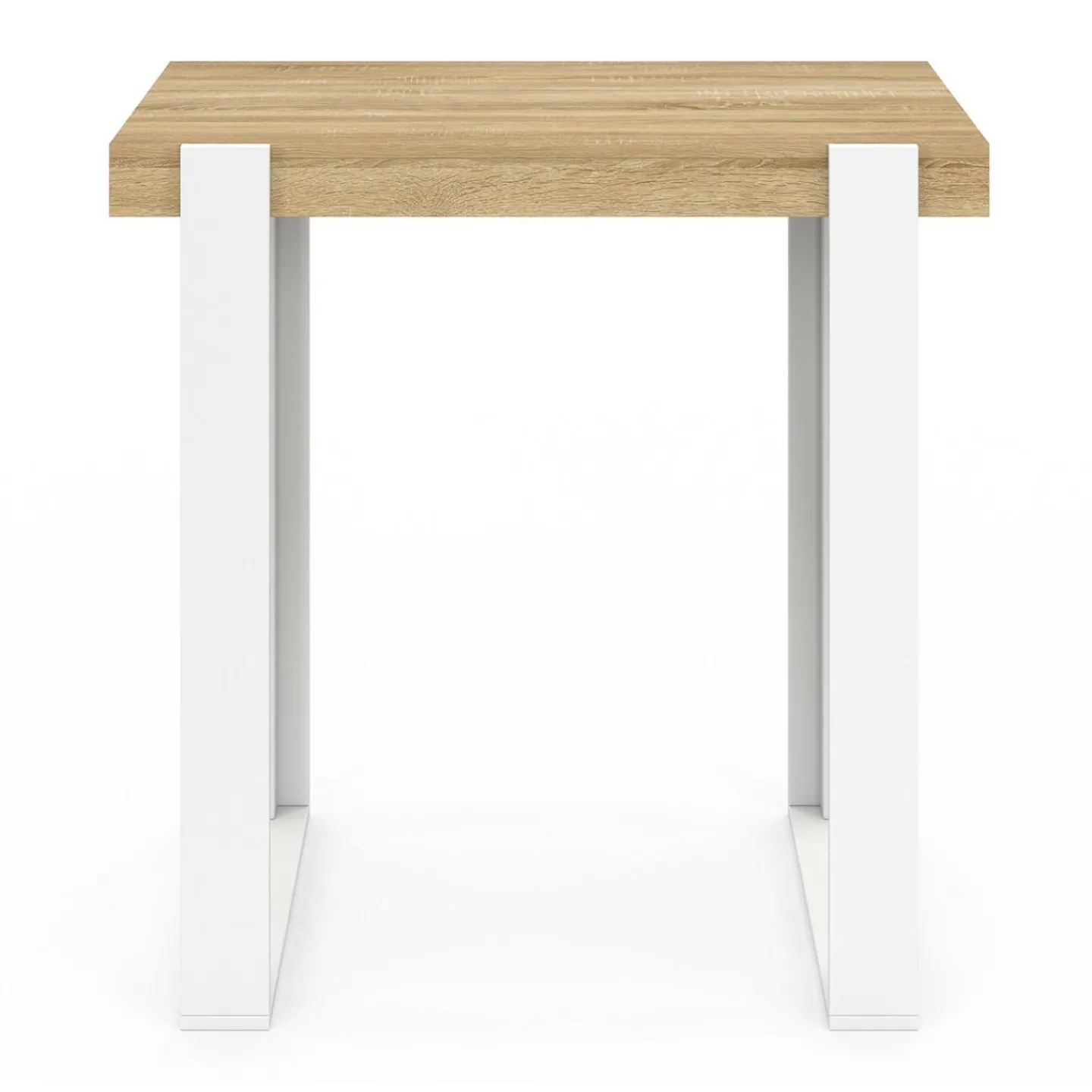 Table haute mange-debout blanc et bois 90 cm*IDMarket