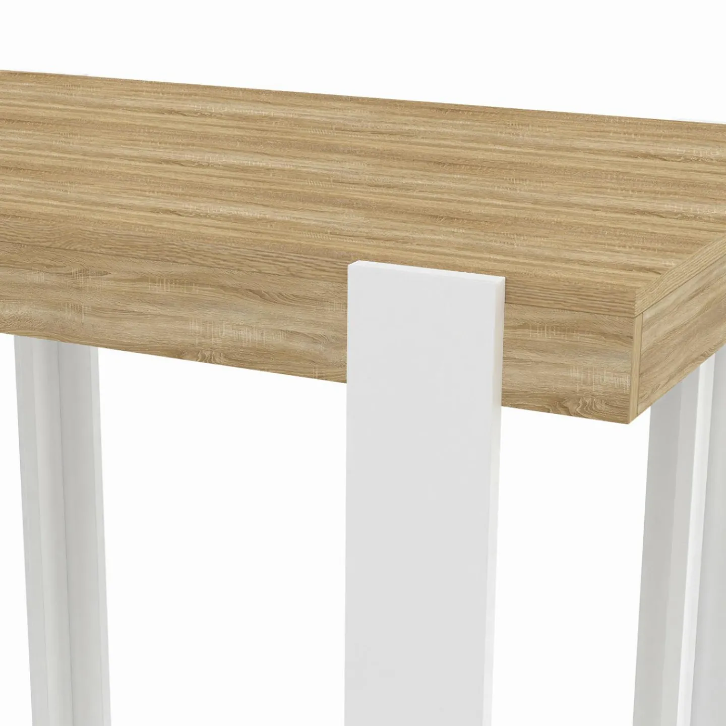 Table haute mange-debout blanc et bois 90 cm*IDMarket