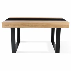 Table industrielle bois et noire 6 personnes 160 cm*IDMarket Sale