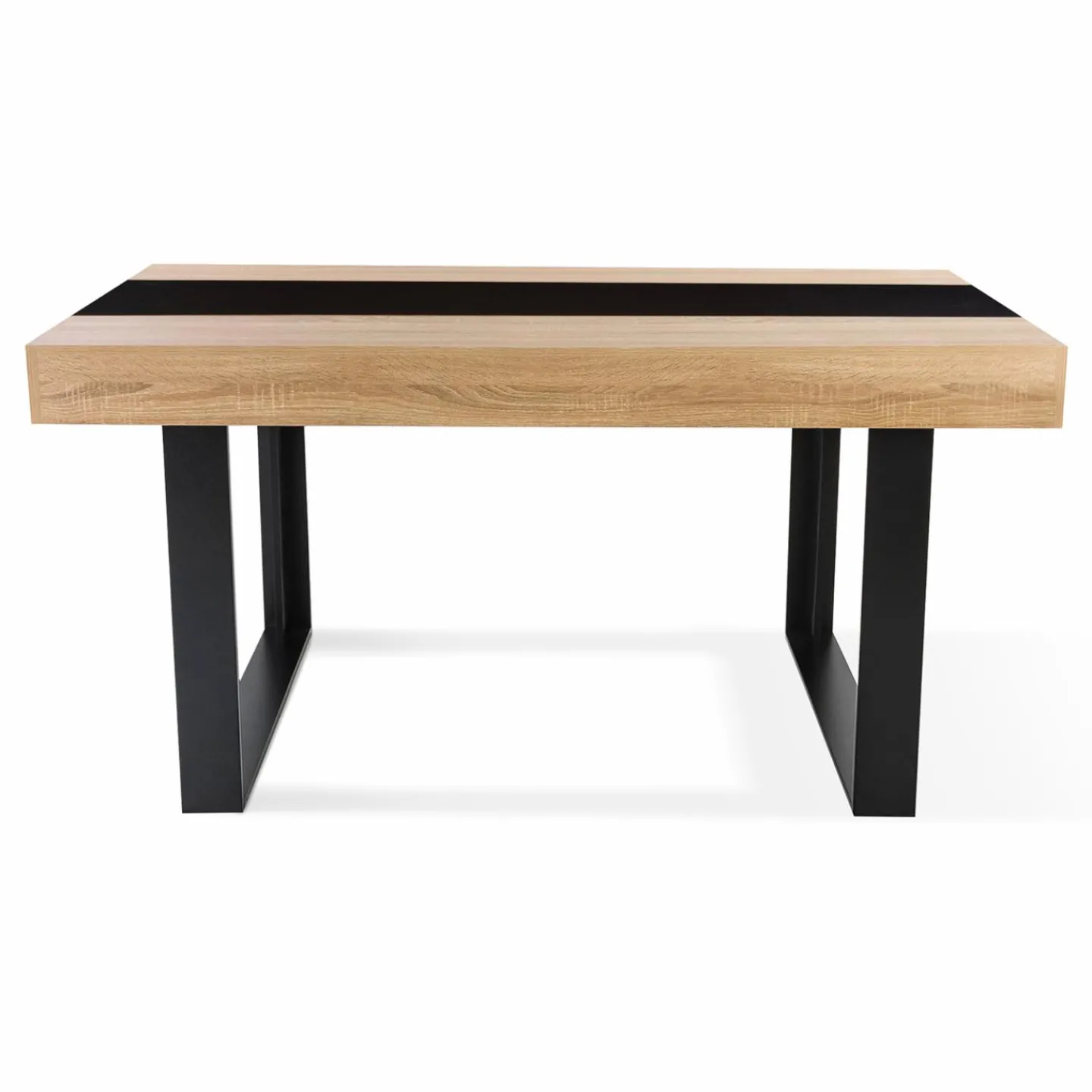Table industrielle bois et noire 6 personnes 160 cm*IDMarket Sale