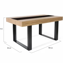 Table industrielle bois et noire 6 personnes 160 cm*IDMarket Sale
