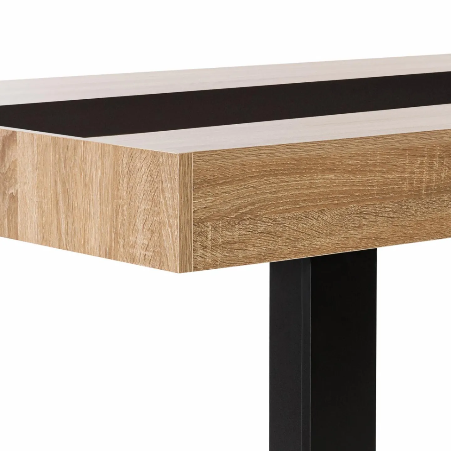 Table industrielle bois et noire 6 personnes 160 cm*IDMarket Sale