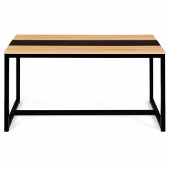 Table industrielle bois et métal 6 personnes 120 cm*IDMarket Clearance