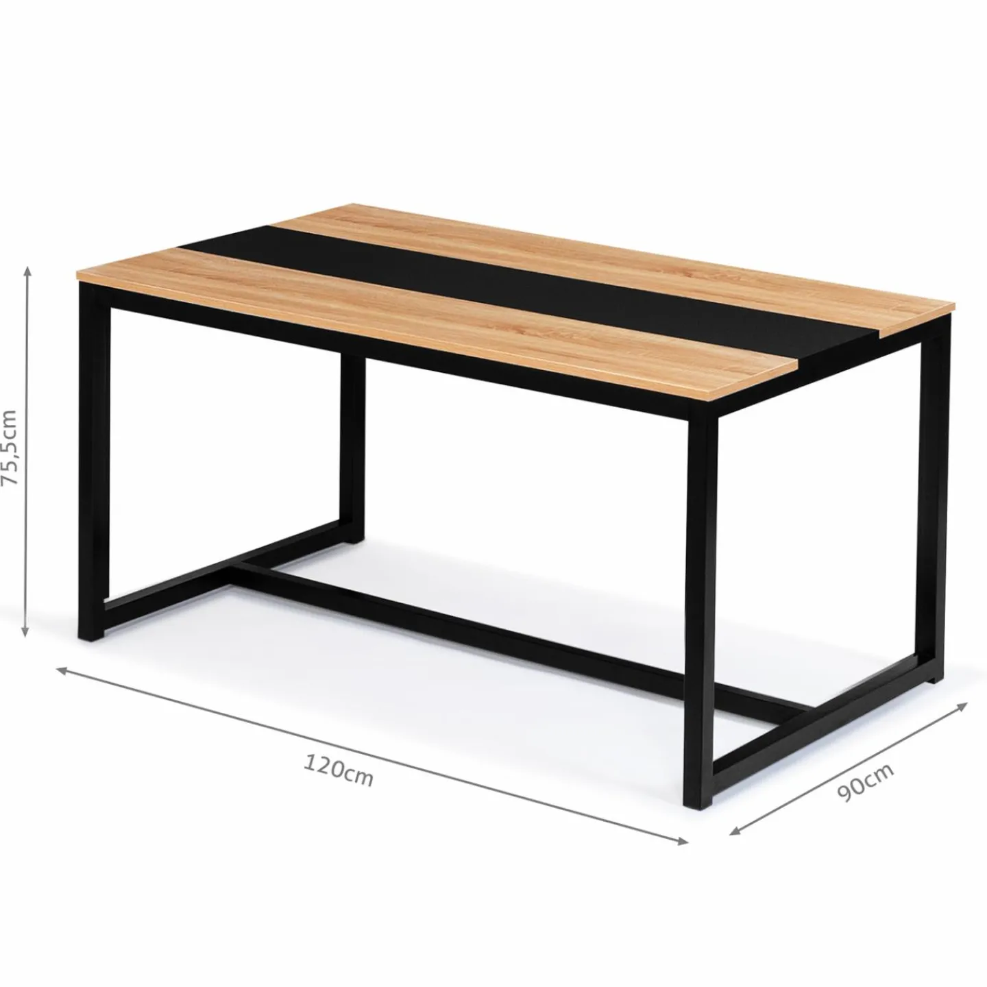 Table industrielle bois et métal 6 personnes 120 cm*IDMarket Clearance