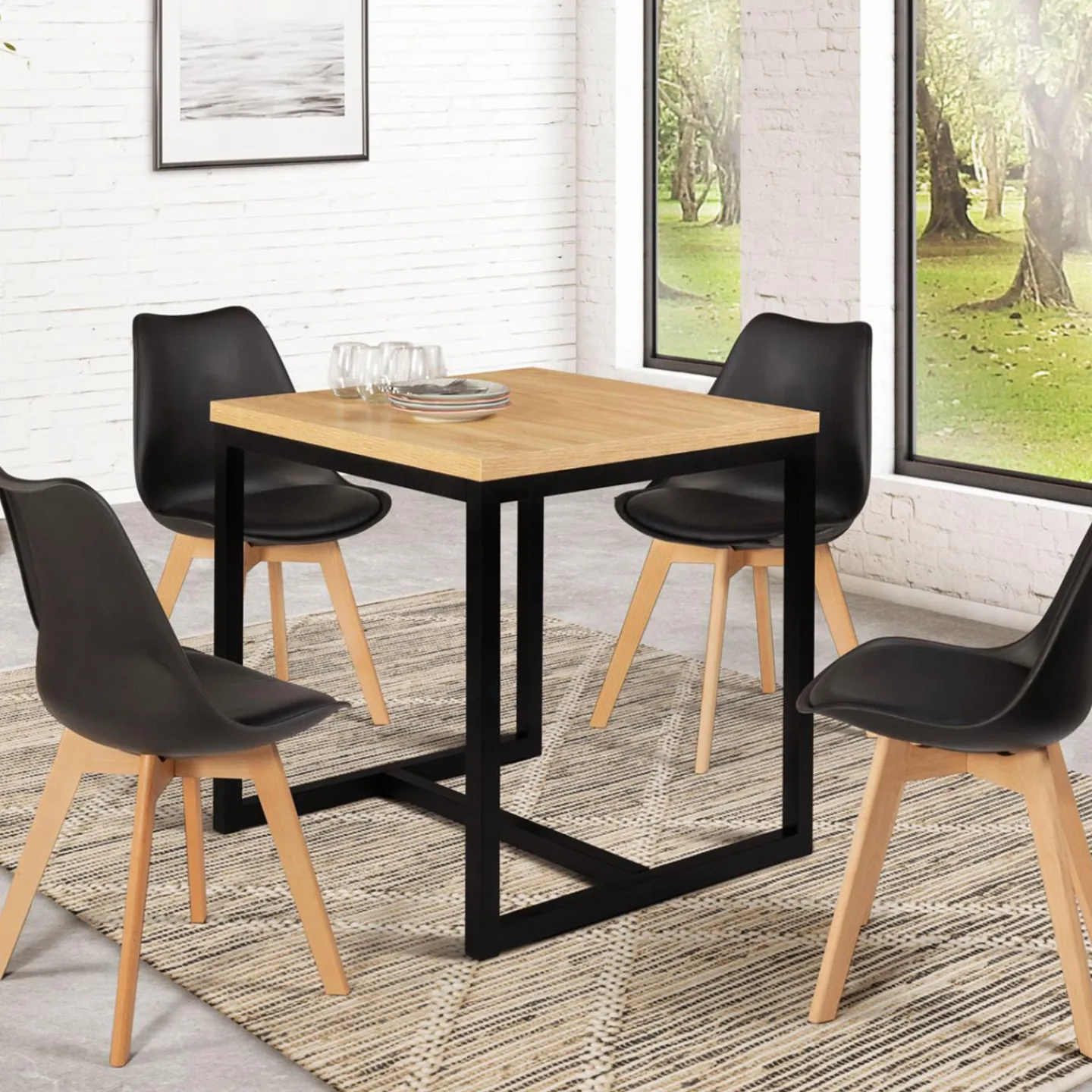 Table industrielle extensible 6-8 personnes 160 cm*IDMarket Hot