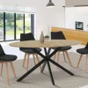Table industrielle 8 personnes ovale bois et pied araignée noir 150 cm*IDMarket