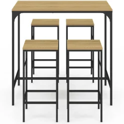 Table mange debout style industriel avec tabourets*IDMarket