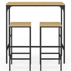 Table mange-debout style industriel avec 2 tabourets*IDMarket New
