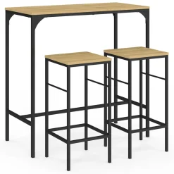Table mange-debout style industriel avec 2 tabourets*IDMarket New