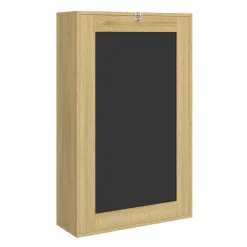 Table murale pliable MACCHIA avec étagères et tableau craie 2 personnes bois et noir*IDMarket Sale