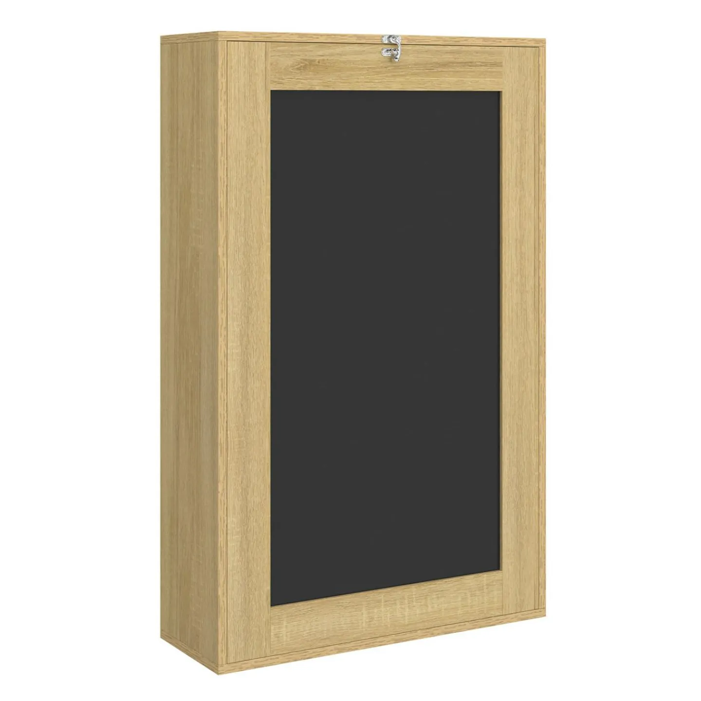 Table murale pliable MACCHIA avec étagères et tableau craie 2 personnes bois et noir*IDMarket Sale