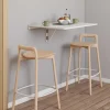 Table murale rabattable bois blanc 2 personnes L.70cm*IDMarket New