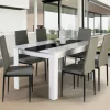 Table noire et blanche 6 personnes*IDMarket Online