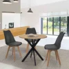 Table pied araignée ronde bois et métal noir 80 cm*IDMarket Hot