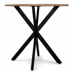 Table pied araignée ronde bois et métal noir 80 cm*IDMarket Hot