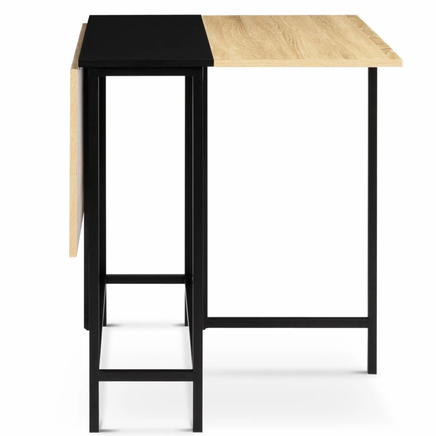Table pliante industrielle bois et métal noir 2-4 personnes*IDMarket