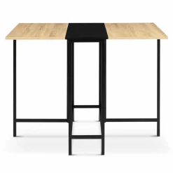 Table pliante industrielle bois et métal noir 2-4 personnes*IDMarket