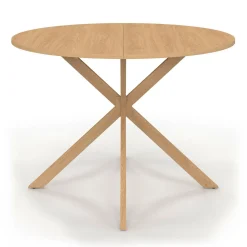 Table ronde 6 personnes bois effet hêtre 6 personnes 110 cm pied araignée*IDMarket