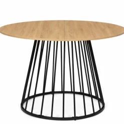 Table ronde pied filaire bois et noir 6 personnes*IDMarket Hot