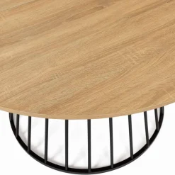 Table ronde pied filaire bois et noir 6 personnes*IDMarket Hot