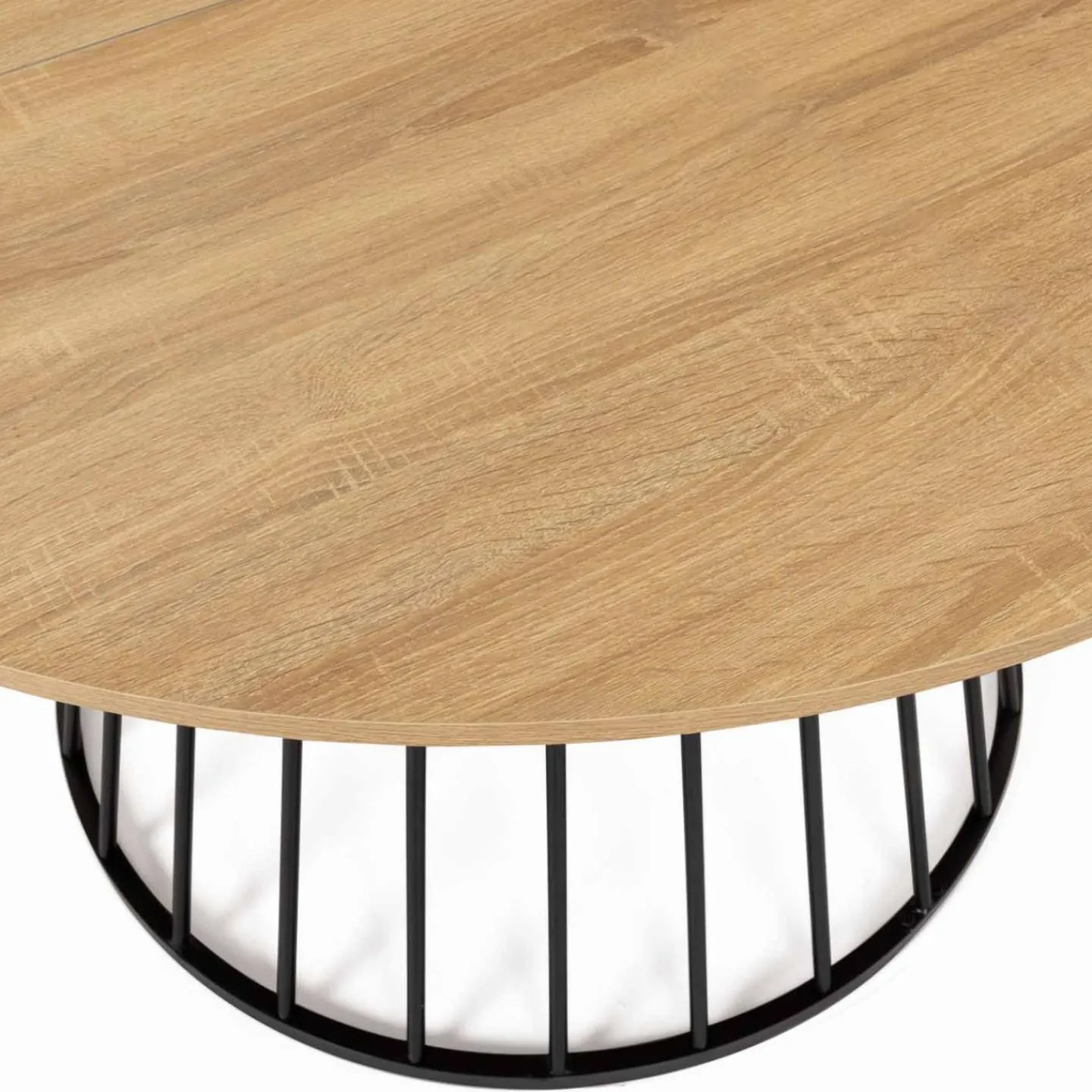 Table ronde pied filaire bois et noir 6 personnes*IDMarket Hot