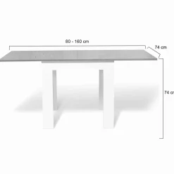 Table salle à manger extensible façon béton ciré*IDMarket Best