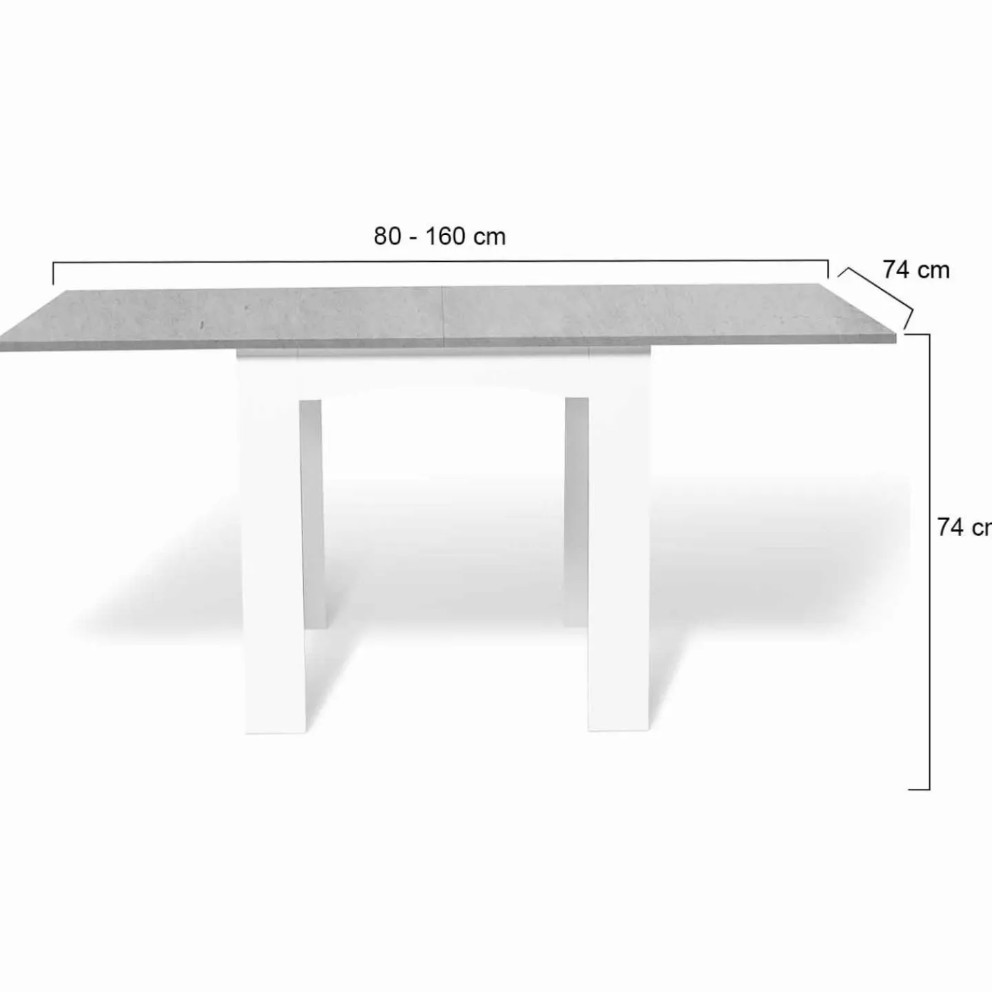 Table salle à manger extensible façon béton ciré*IDMarket Best