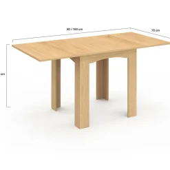 Table salle à manger extensible imitation hêtre*IDMarket Online