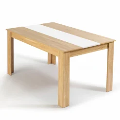 Table salle à manger moderne imitation hêtre et blanc*IDMarket Hot