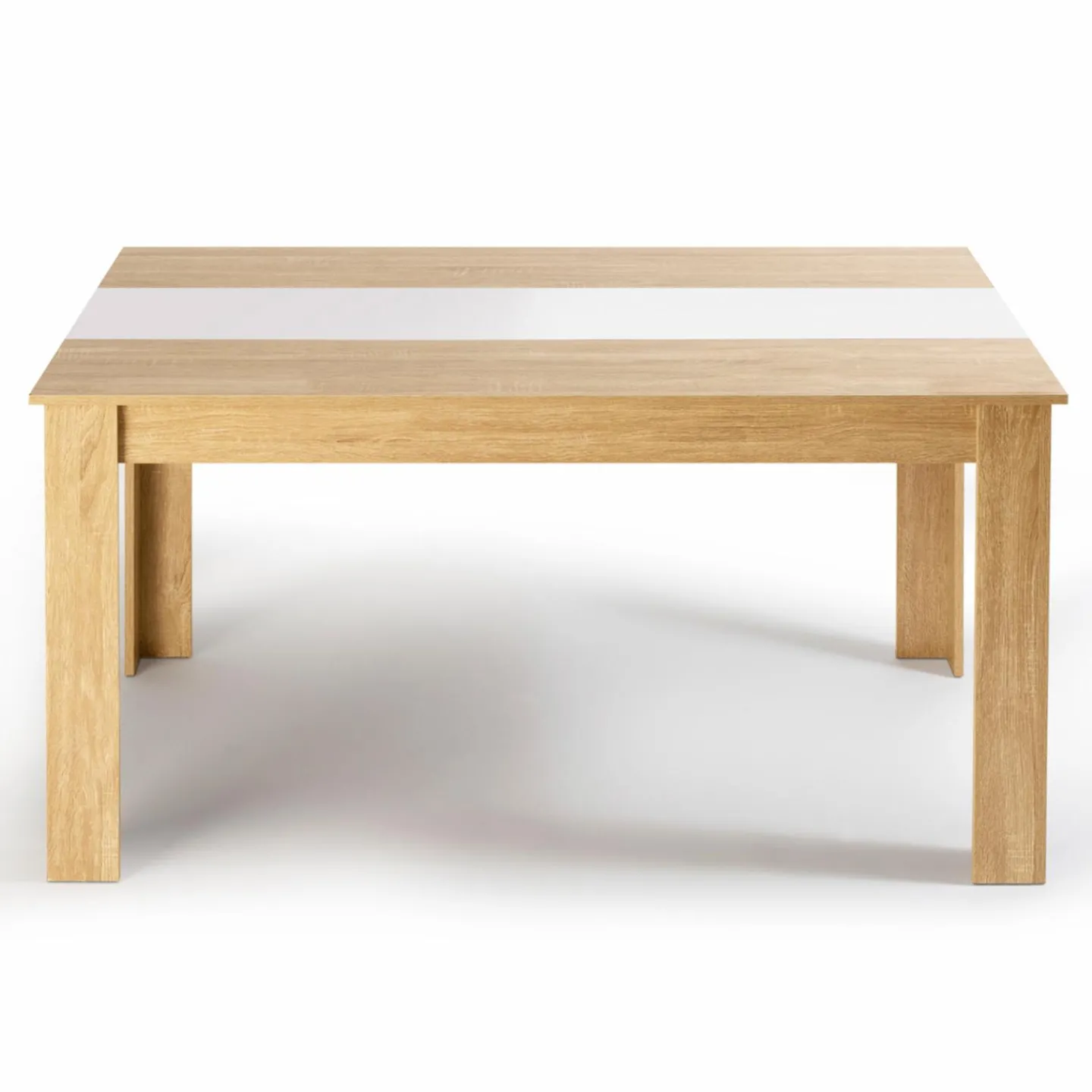 Table salle à manger moderne imitation hêtre et blanc*IDMarket Hot