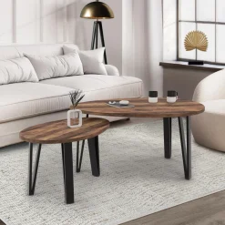 Tables basses gigognes bois et pied noir*IDMarket