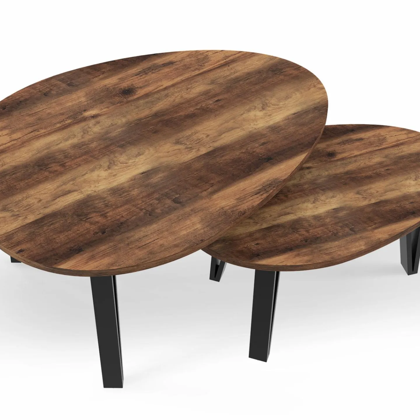 Tables basses gigognes bois et pied noir*IDMarket