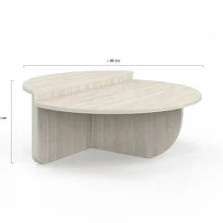 Tables basses rondes effet travertin*IDMarket Sale