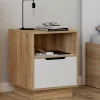 Tables de chevet 1 tiroir blanc hêtre*IDMarket Sale