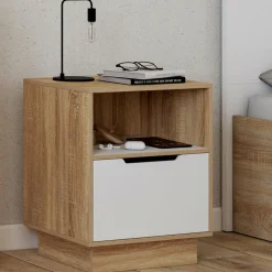 Tables de chevet 1 tiroir blanc hêtre*IDMarket Sale