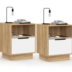 Tables de chevet 1 tiroir blanc hêtre*IDMarket Sale