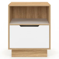 Tables de chevet 1 tiroir blanc hêtre*IDMarket Sale