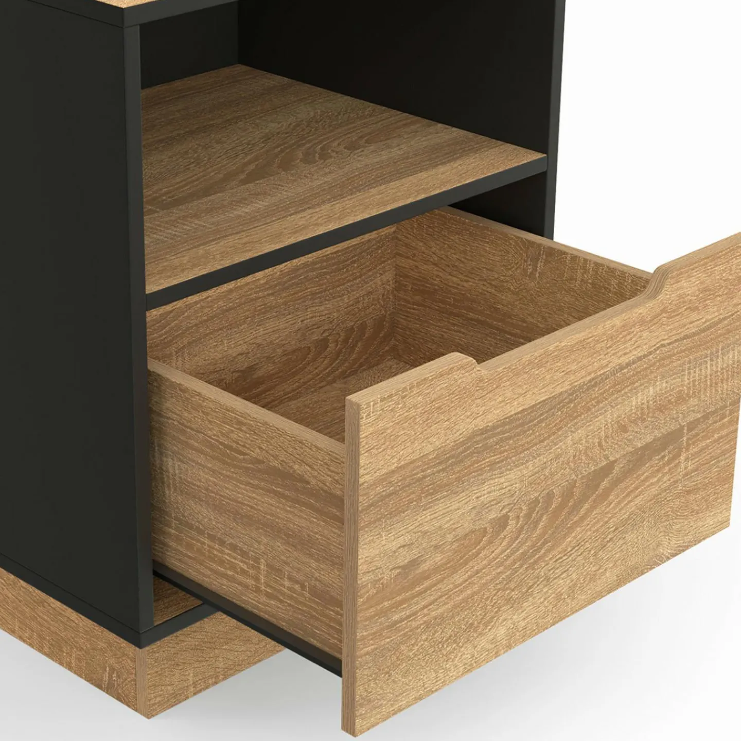 Tables de chevet 1 tiroir hêtre noir*IDMarket Outlet