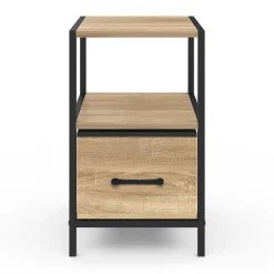 Tables de chevet avec 1 tiroir en tissu et 1 niche : lot de 2*IDMarket Discount