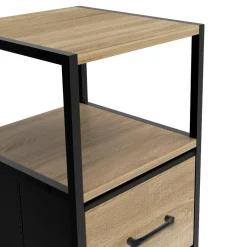 Tables de chevet avec 1 tiroir en tissu et 1 niche : lot de 2*IDMarket Discount
