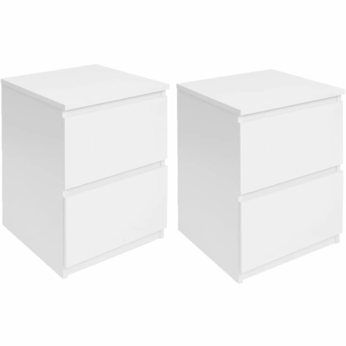 Tables de chevet bois blanc avec tiroirs*IDMarket