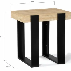 Tables de chevet bois et métal noir style loft industriel*IDMarket