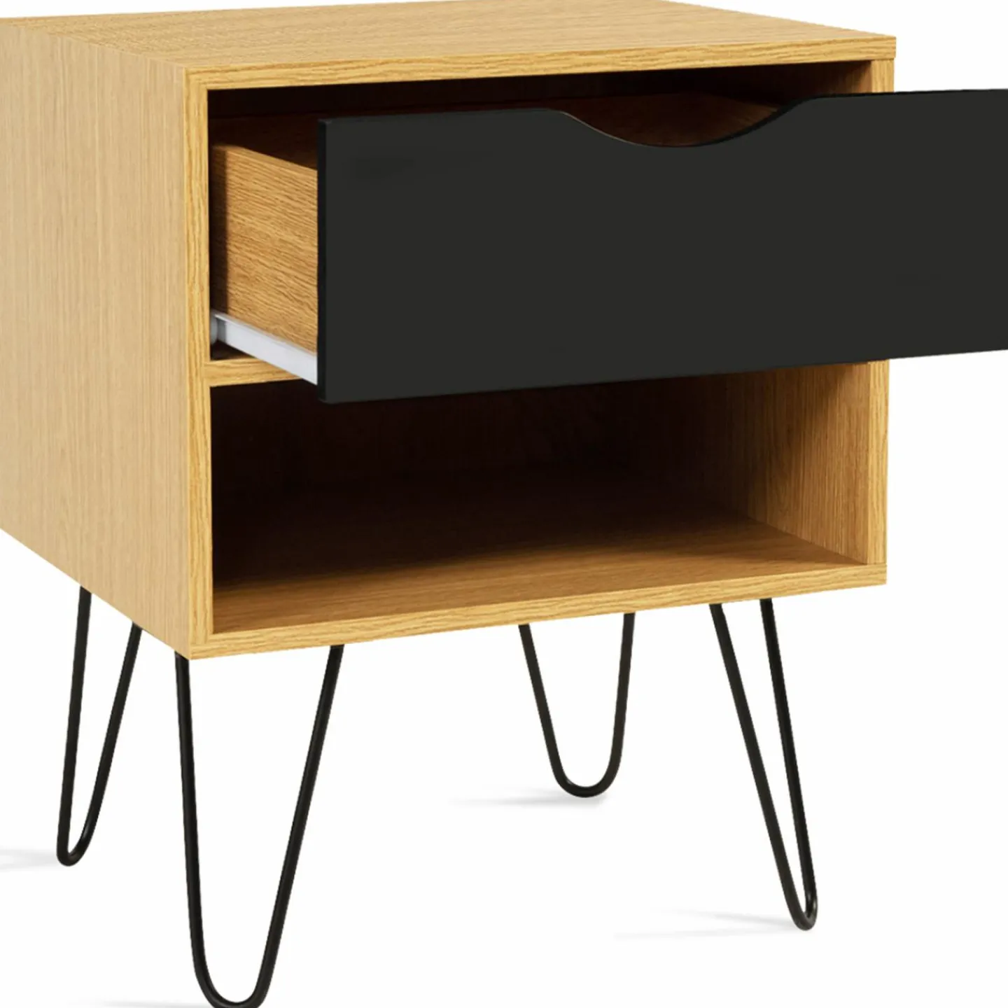 Tables de chevet bois et métal pieds épingle*IDMarket Sale