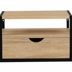 Tables de chevet murales bois et métal style industriel*IDMarket